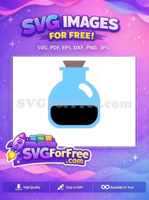 Free Light Blue Potion Free Dark Liquid Silhouette Witchcraft Free SVG