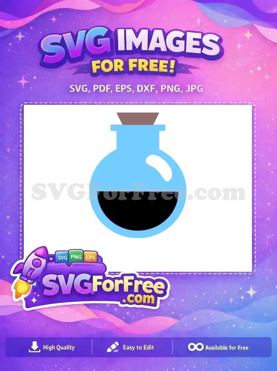 Free Light Blue Potion Free Round Design Potion Free SVG
