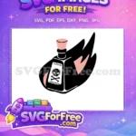 Free Skull Bones Free Pink Potion Bottle Silhouette Free SVG - Instant Download