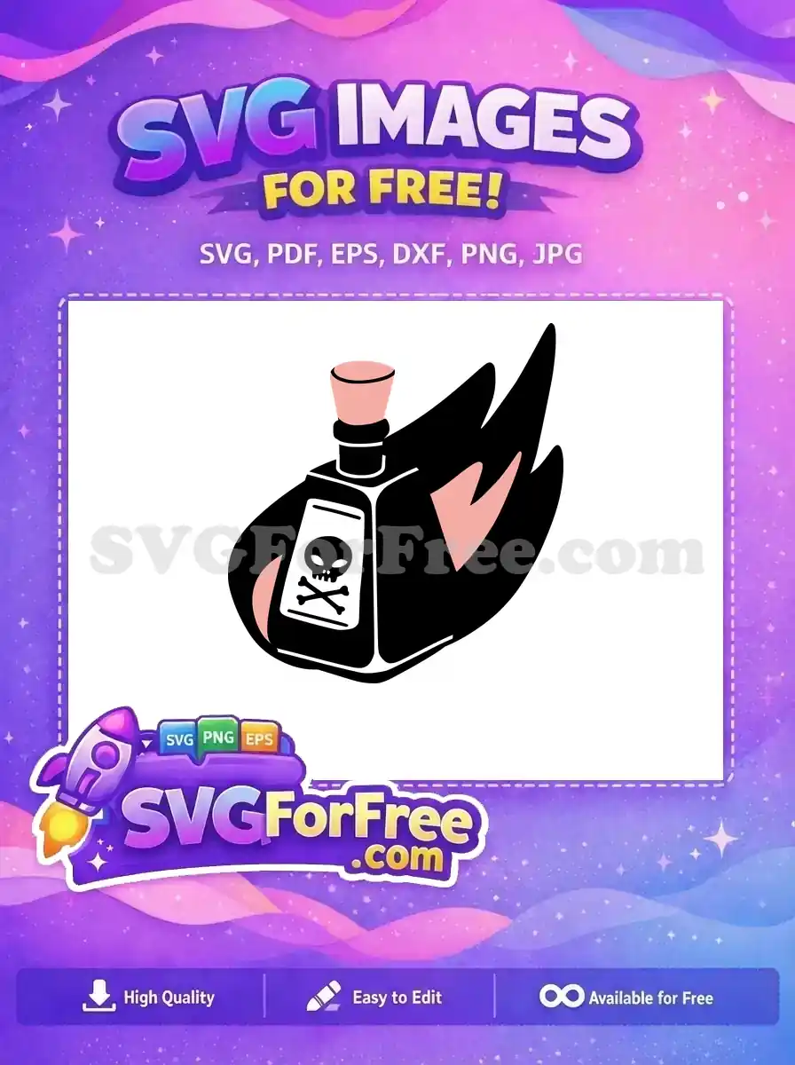 Free Skull Bones Free Pink Potion Bottle Silhouette Free SVG