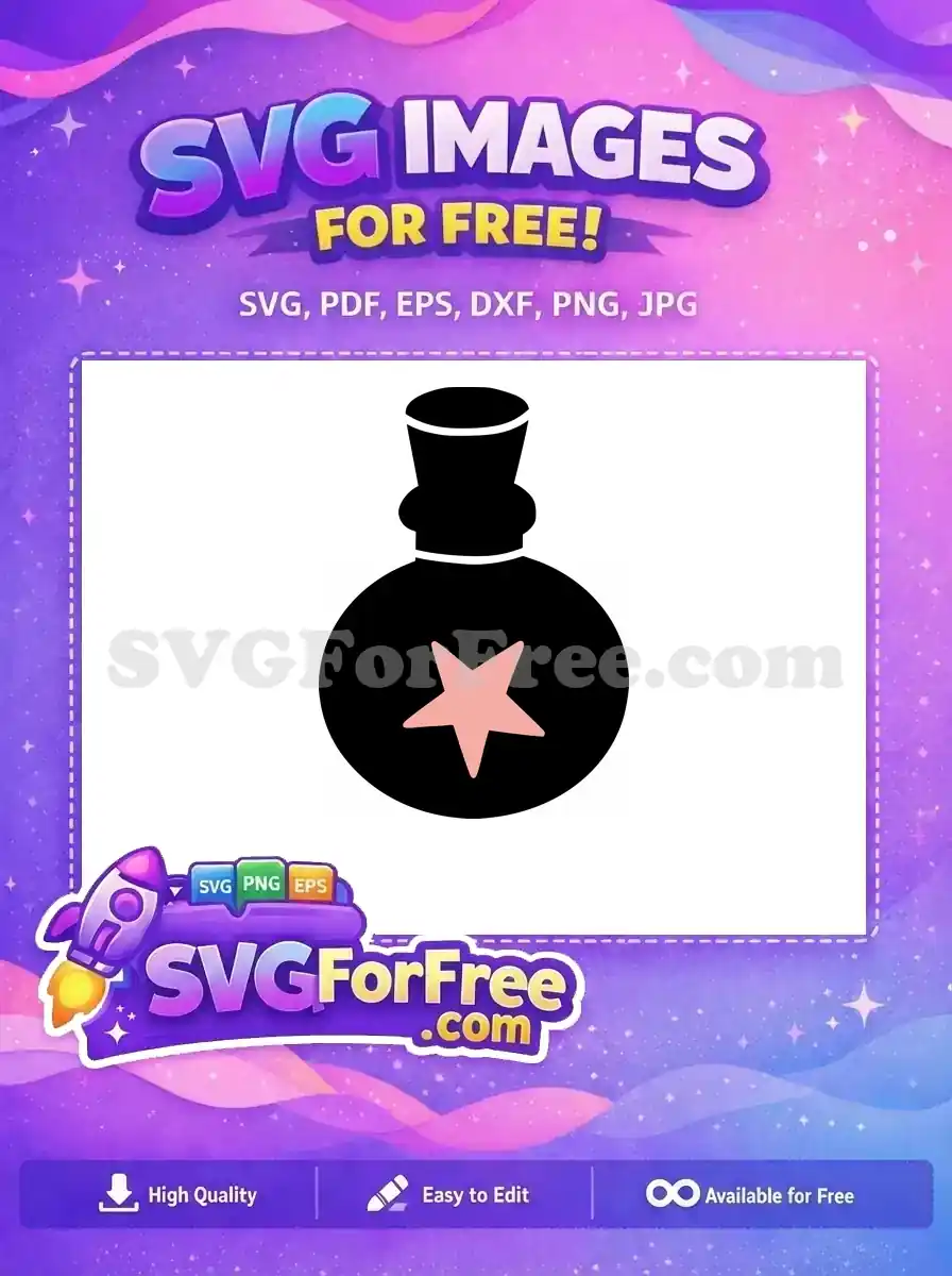 Free Black Potion Free Bottle Pink Star Halloween Free SVG