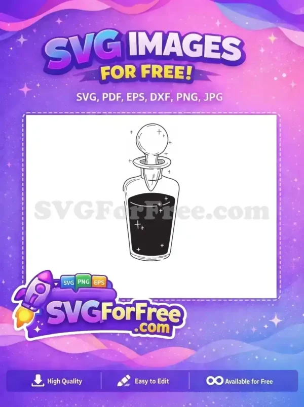 Free Black Potion Free Bottle Silhouette Liquid Free SVG