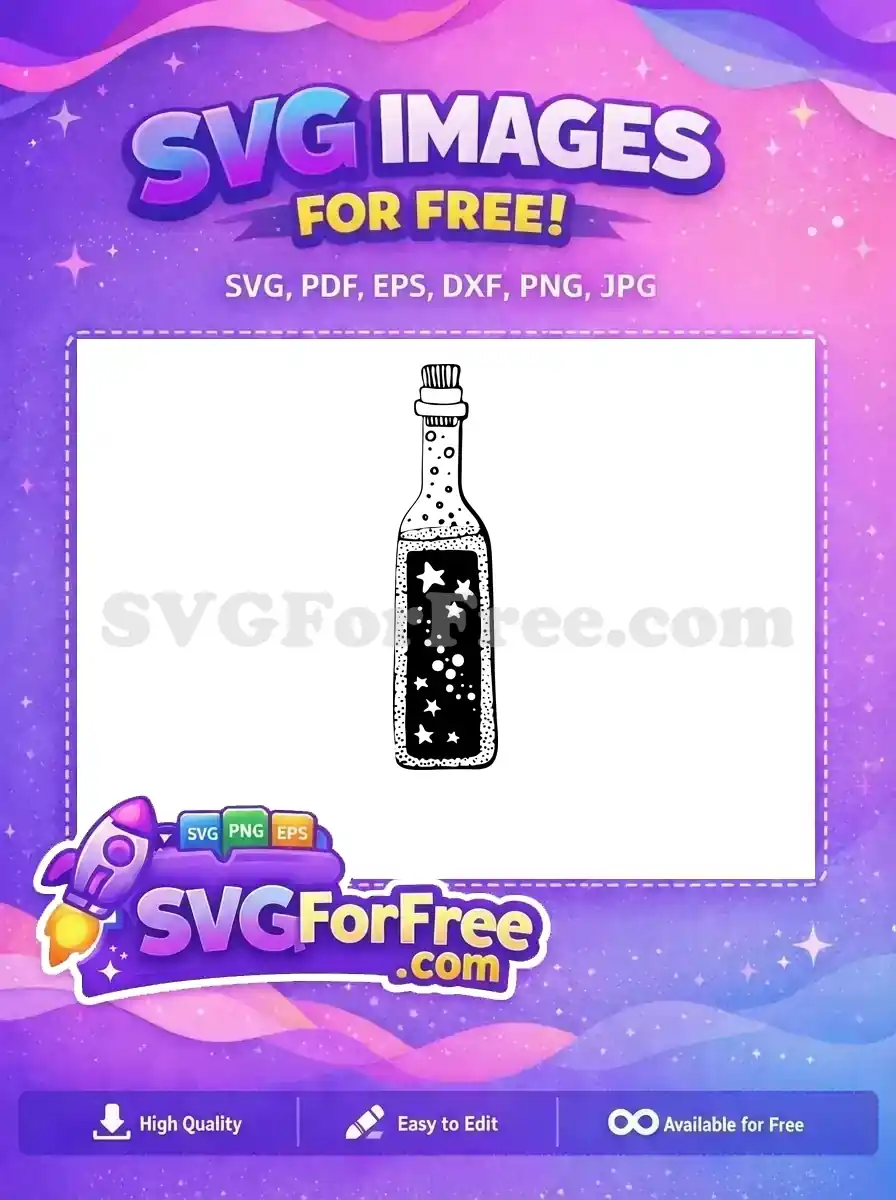 Free Stars Bubbles Free Potion Bottle Silhouette Free SVG