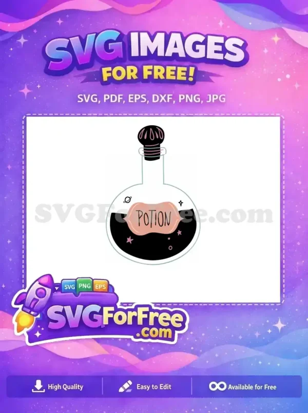 Free Pink Potion Free Stars and Bubbles Magical Free SVG