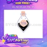Free Cork Stopper Free Stylish Potion Bottle Silhouette Free SVG - Instant Download