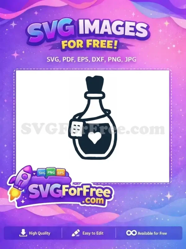 Free Heart Potion Free Bottle Silhouette Love Potion Free SVG