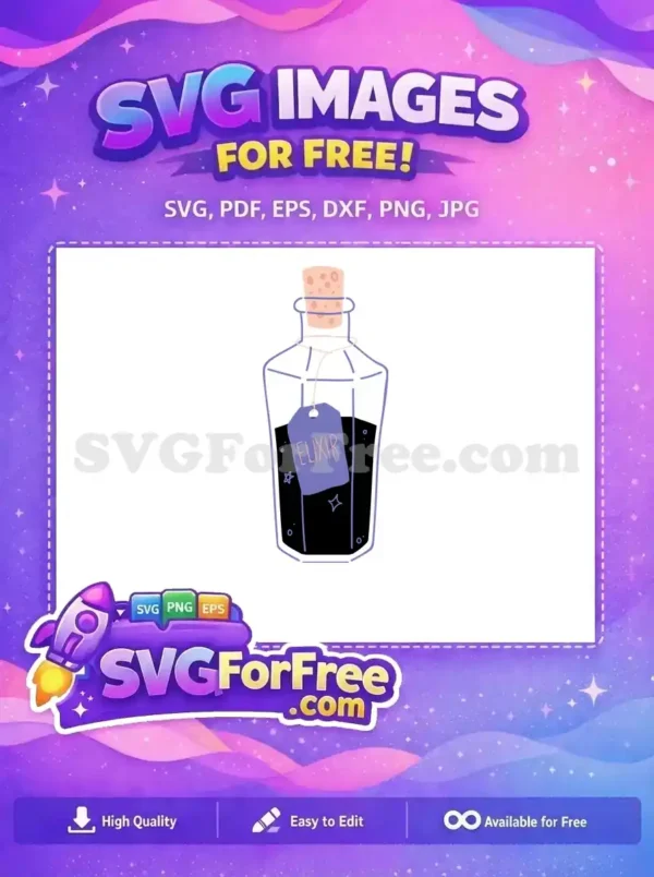 Free Corked Elixir Free Purple Tag Potion Free SVG