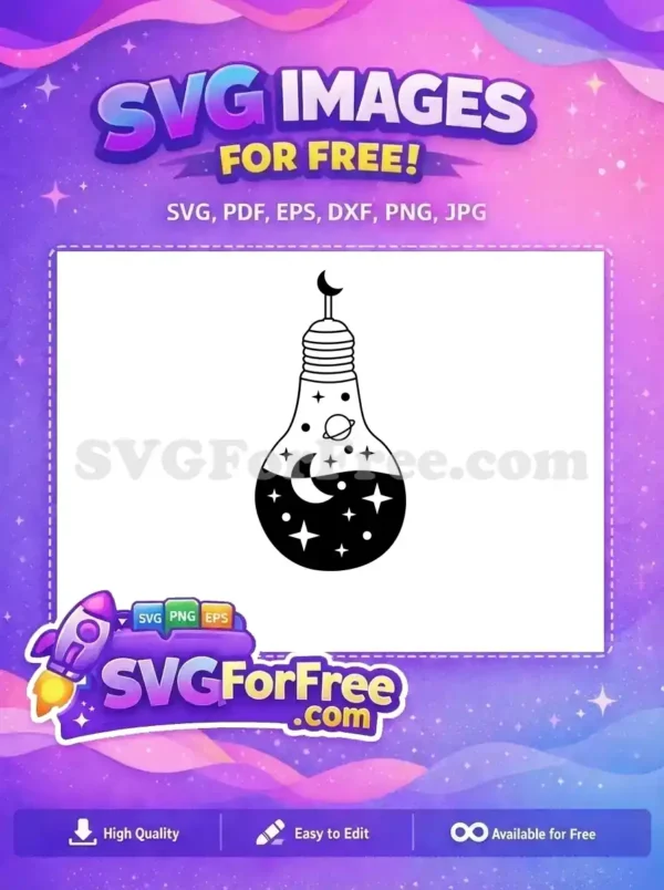 Free Crescent Moon Free Saturn Stars Potion Free SVG