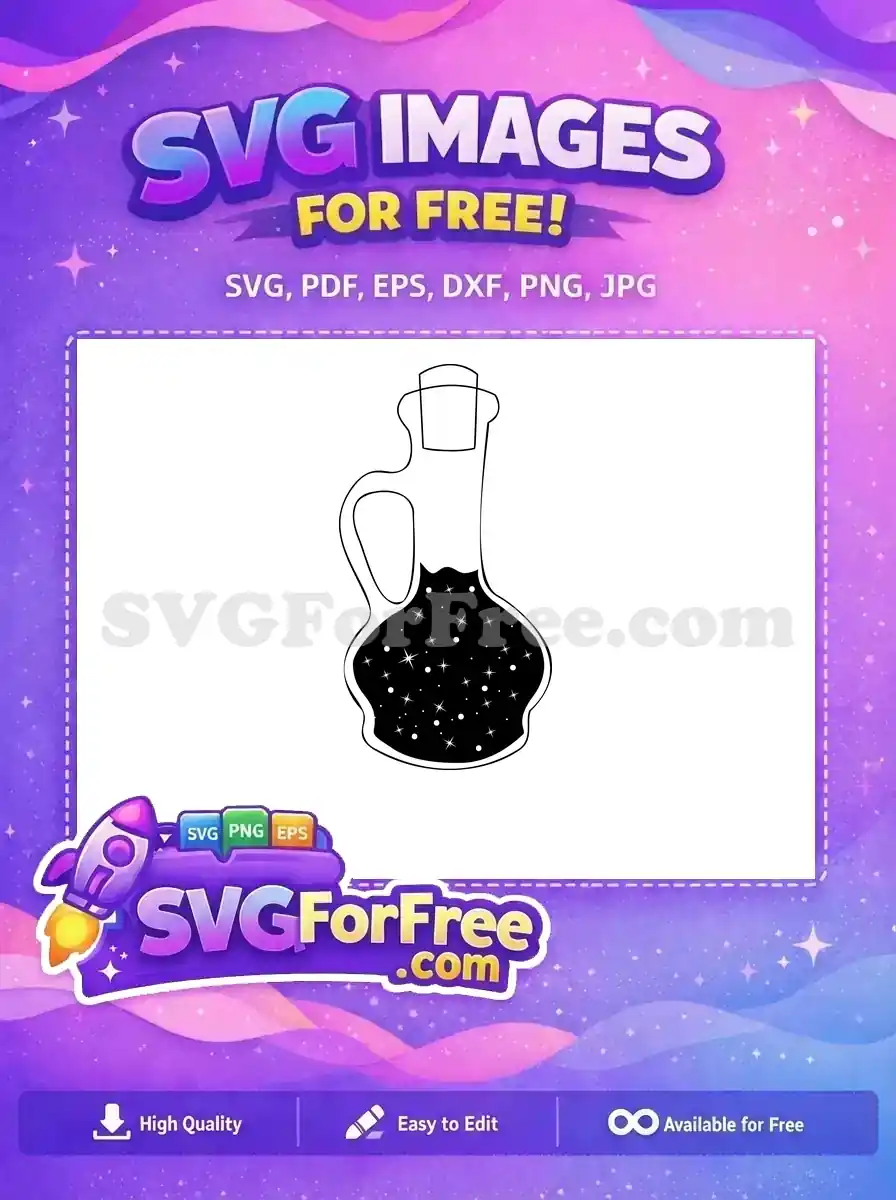 Free Black Stars Potion Free Bottle Silhouette Halloween Free SVG