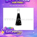 Free Black Starry Potion Free Bottle Silhouette Halloween Free SVG - Instant Download