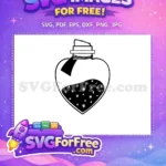 Free Heart Potion Free Bottle Stars Moon Halloween Free SVG - Instant Download