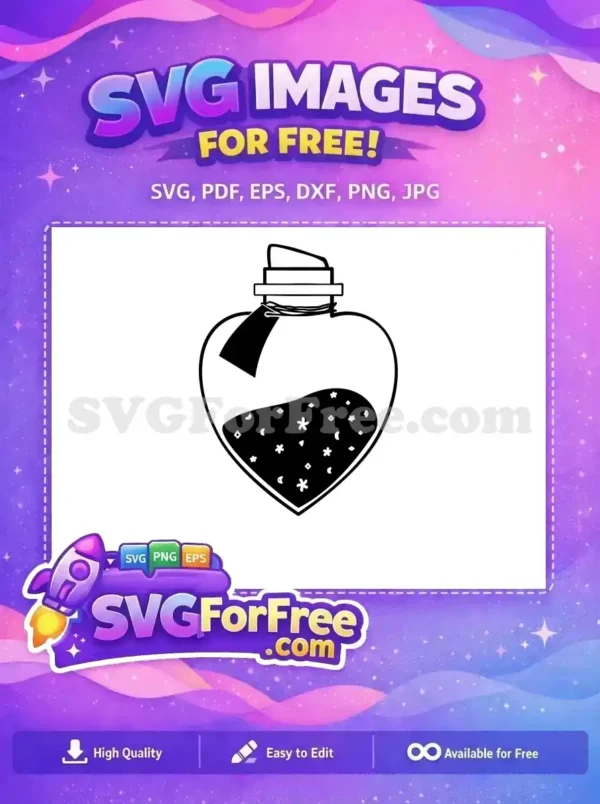 Free Heart Potion Free Bottle Stars Moon Halloween Free SVG