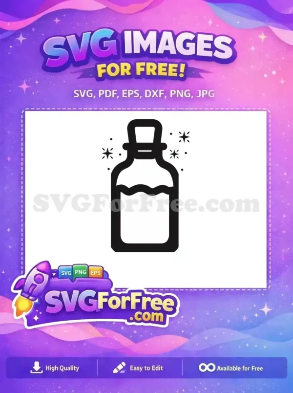 Free Black Liquid Free Cork Top Potion Free SVG