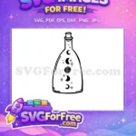 Free Crescent Moons Free Stars Potion Bottle Free SVG - Instant Download