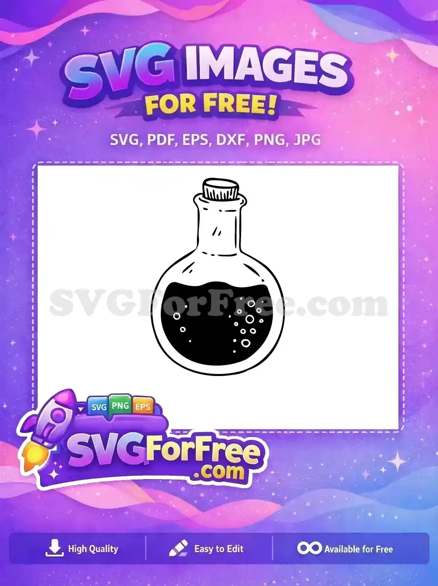 Free Bubbling Liquid Free Cork Stopper Potion Free SVG