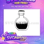 Free Cork Top Free Black Potion Bottle Silhouette Free SVG - Instant Download