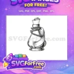 Free Vintage Potion Bottle Free Rope and Label Magic Free SVG - Instant Download