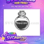 Free Dark Potion Free Round Bottle Silhouette Free SVG - Instant Download