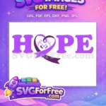 Free Purple Hope Ribbon Free Premature Feet Awareness Free SVG - Instant Download