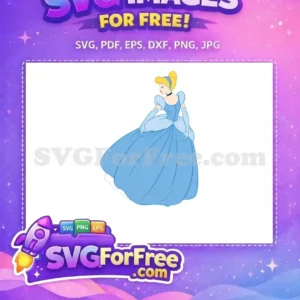 Free Blonde Hair Free Blue Dress Cinderella Free SVG 2
