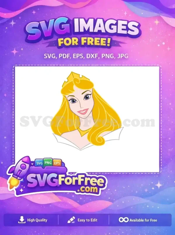 Free Blonde Hair Free Golden Crown Sleeping Beauty Free SVG