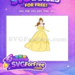 Free Smiling Belle Free Yellow Dress Beauty and the Beast Free SVG 1 - Instant Download