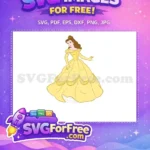 Free Smiling Belle Free Yellow Gown Beauty Beast Free SVG 2 - Instant Download