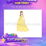 Free Smiling Belle Free Yellow Dress Beauty and Beast Free SVG - Instant Download