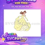 Free Princess Belle Free Yellow Gown Disney Free SVG - Instant Download