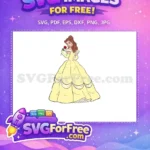 Free Belle Holding Rose Free Yellow Dress Beauty Beast Free SVG 2 - Instant Download