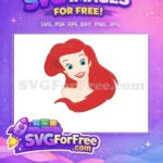 Free Smiling Ariel Free Flowing Red Hair Little Mermaid Free SVG 2 - Instant Download