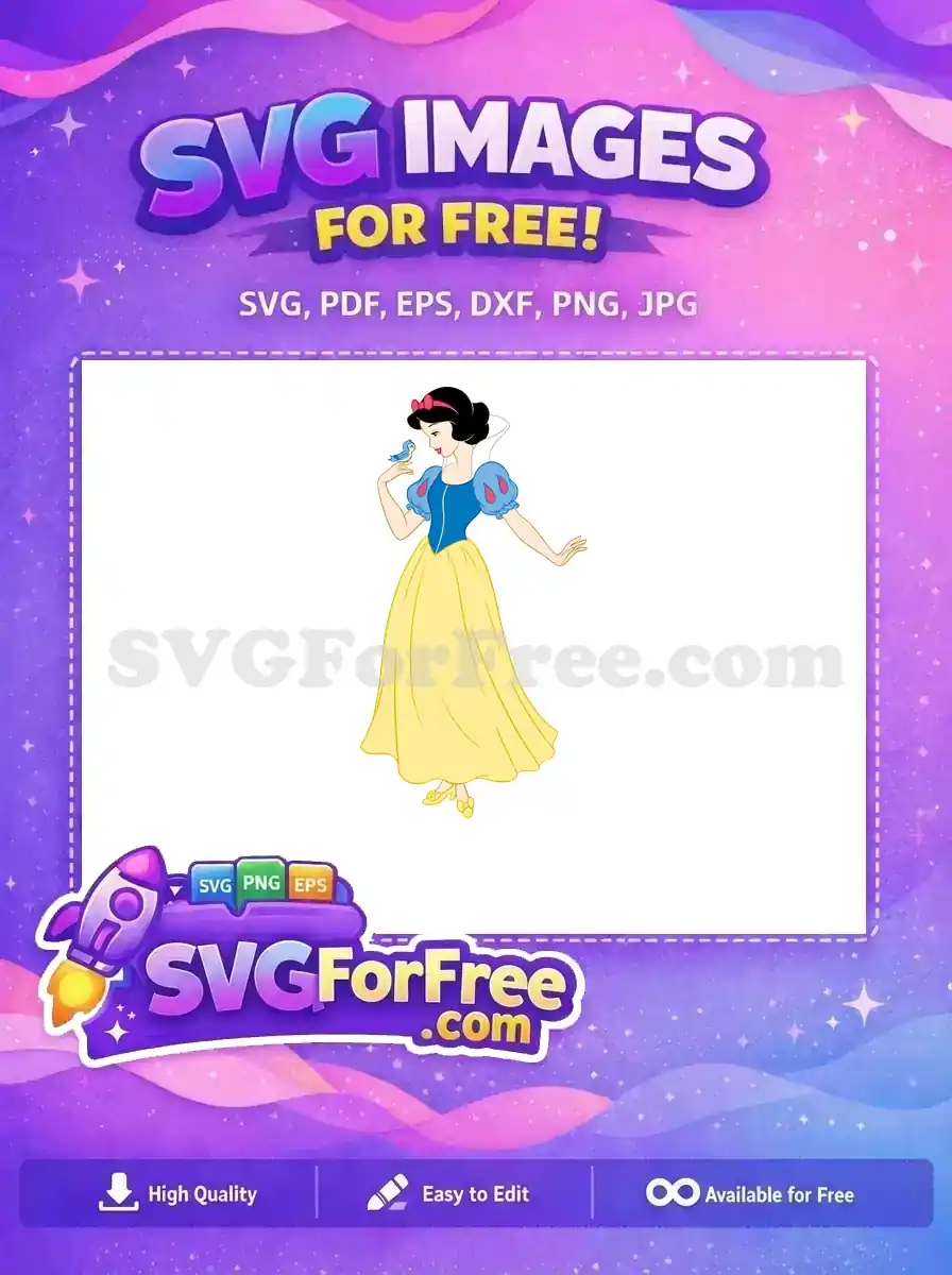 Free Bird on Hand Free Disney Princess Snow White Free SVG