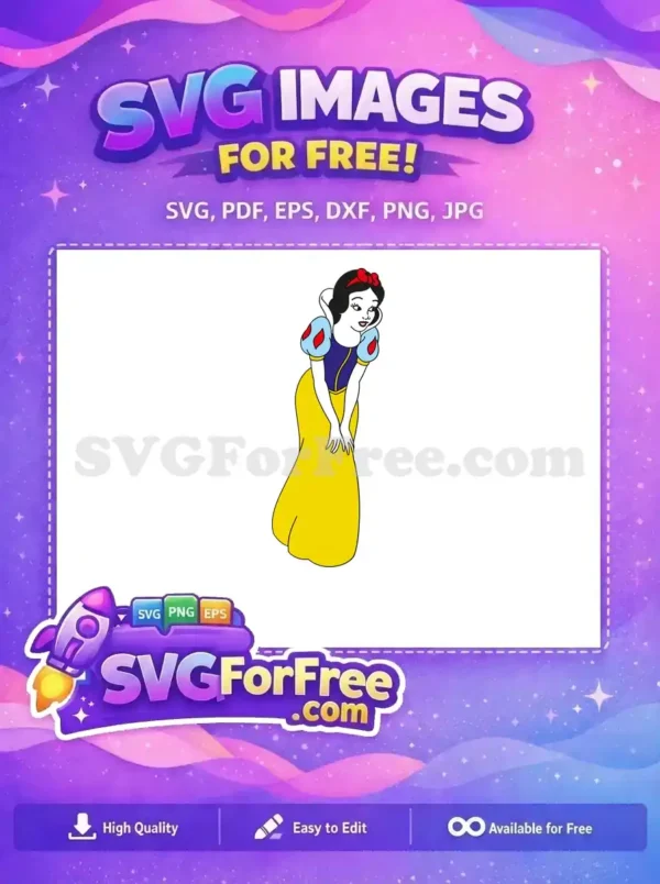 Free Smiling Snow White Free Blue Sleeves Princess Free SVG Free Smiling Snow White Free Blue Sleeves Princess Free SVG