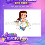 Free Smiling Belle Free Chip Pot Beauty Beast Free SVG - Instant Download