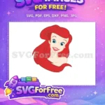Free Ariel Red Hair Free Happy Smile Little Mermaid Free SVG - Instant Download