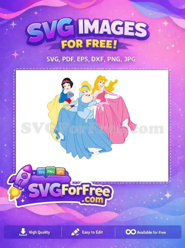 Free Smiling Snow White Free Cinderella Aurora Princess Disney Free SVG