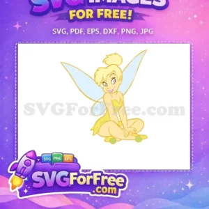 Free Blonde Bun Free Blue Wings Tinkerbell Free SVG 1
