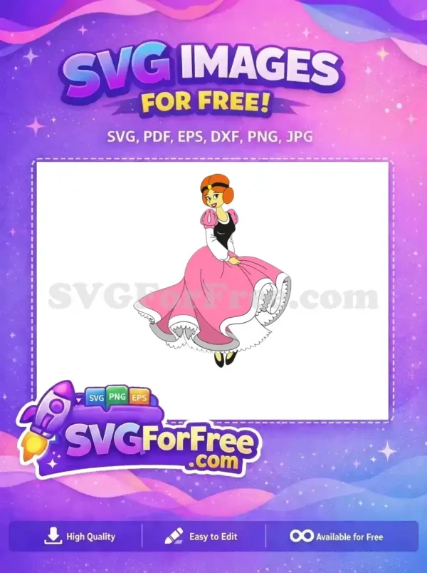 Free Orange Hair Free Pink Dress Sleeping Beauty Free SVG