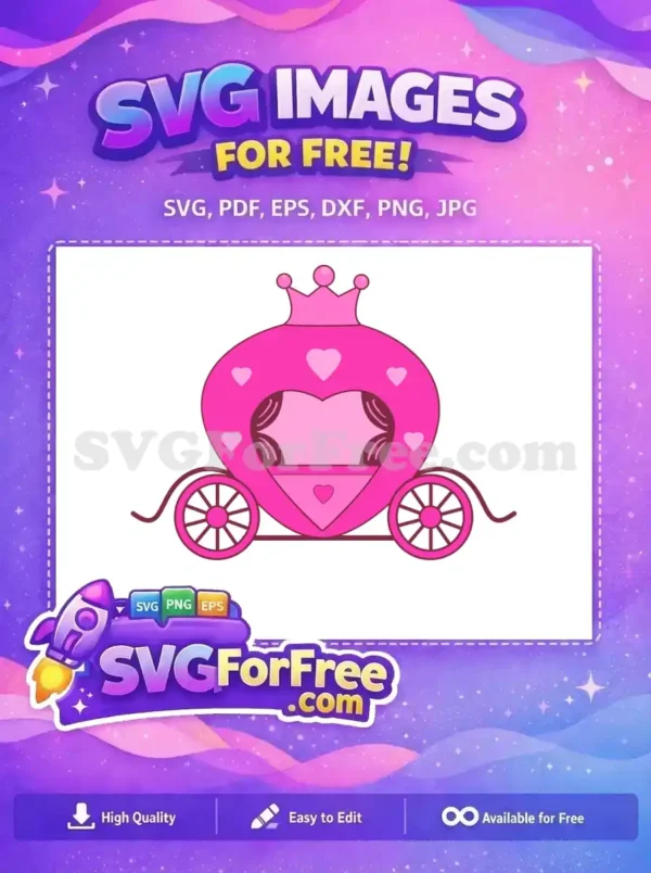 Free Pink Heart Carriage Free Princess Design Pink Free SVG Free Pink Heart Carriage Free Princess Design Pink Free SVG