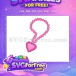 Free Pink Pearl Free Heart Pendant Princess Free SVG - Instant Download
