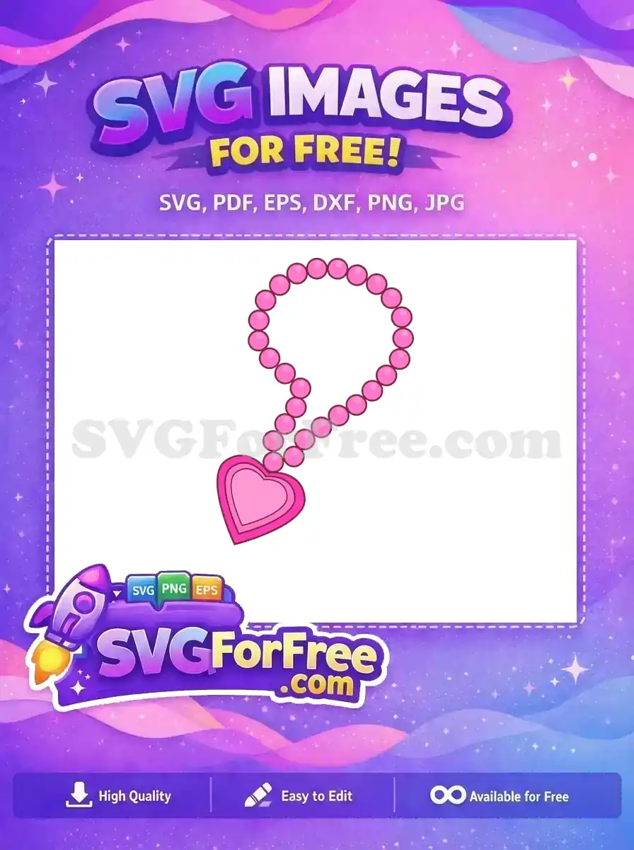 Free Pink Pearl Free Heart Pendant Princess Free SVG