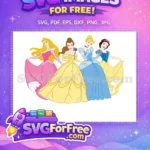 Free Disney Princesses Group Free Dresses Ballgowns Movie Free SVG - Instant Download