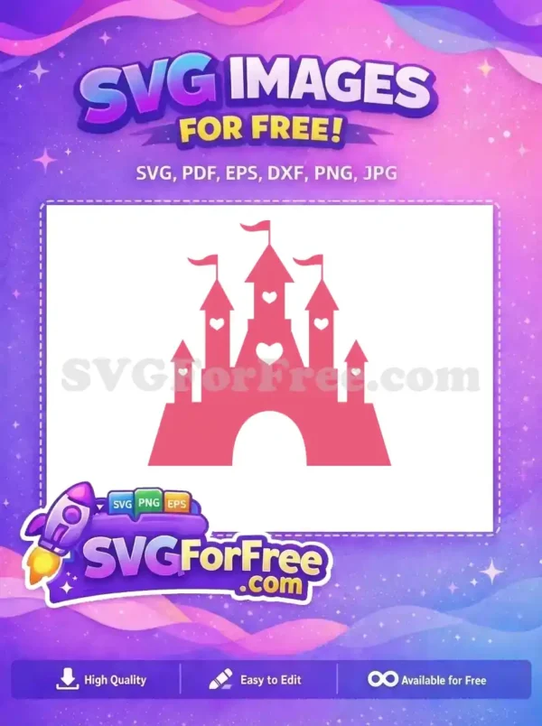 Free Pink Heart Castle Free Princess Decoration Free SVG Free Pink Heart Castle Free Princess Decoration Free SVG