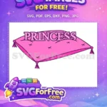Free Pink Pillow Tassels Free Purple Font Princess Free SVG - Instant Download