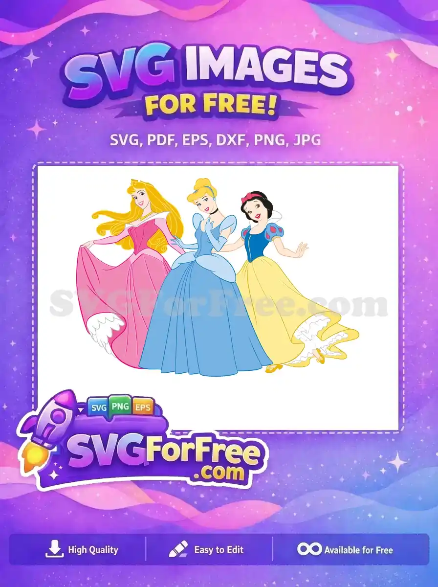 Free Pink Dress Free Blue Gown Princess Disney Free SVG