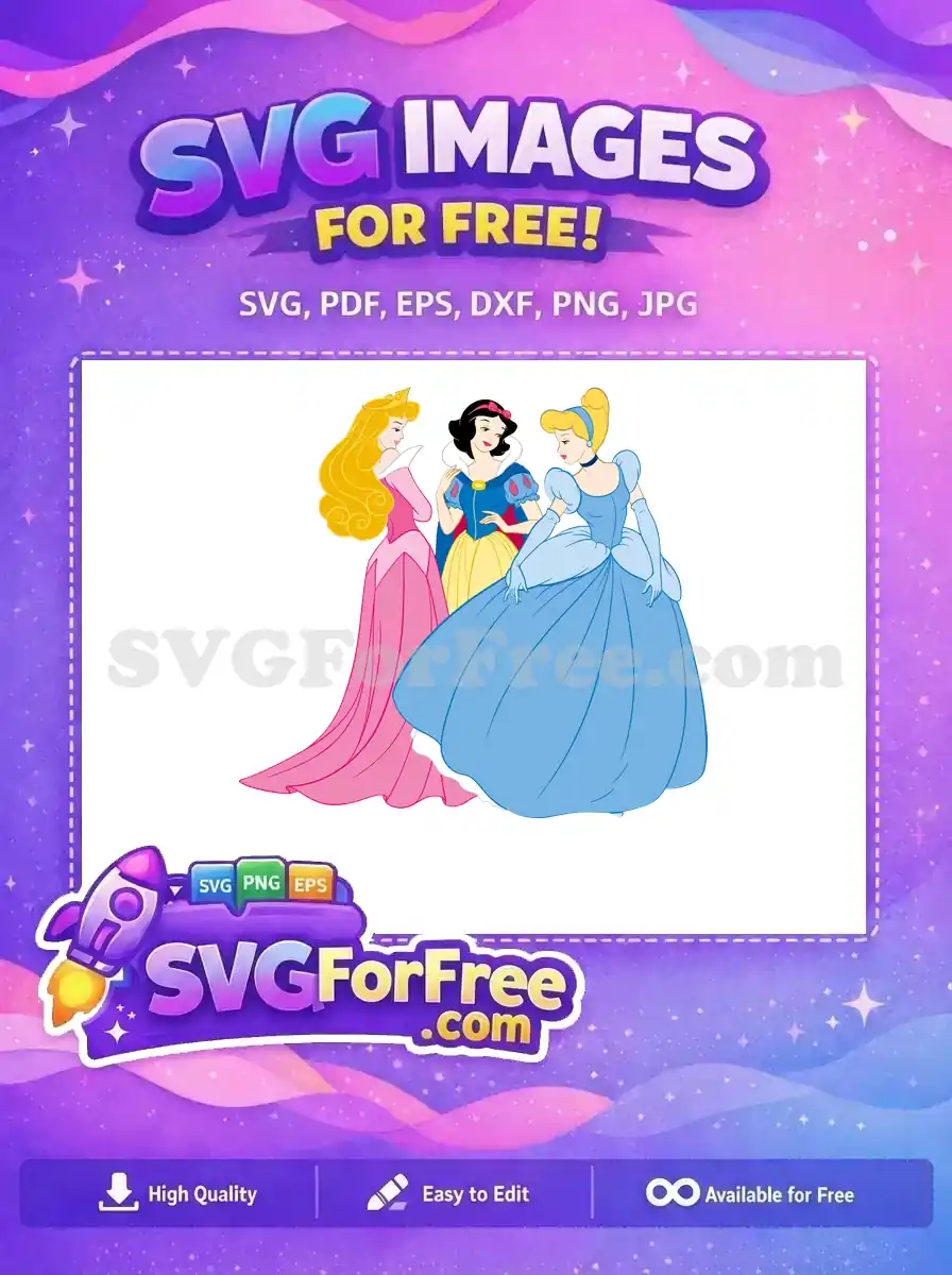 Free Elegant Princesses Free Aurora Snow White Cinderella Free SVG