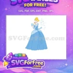 Free Blue Dress Free Blonde Hair Cinderella Free SVG - Instant Download