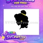 Free Belle Silhouette Free Yellow Headband Princess Free SVG - Instant Download