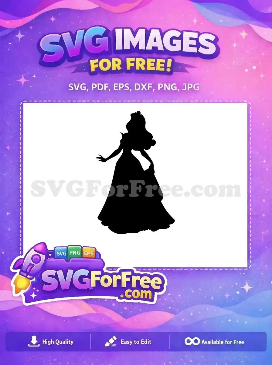 Free Silhouette Aurora Free Princess Dress Sleeping Beauty Free SVG