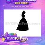 Free Belle Silhouette Free Princess Dress Beauty and the Beast Free SVG - Instant Download